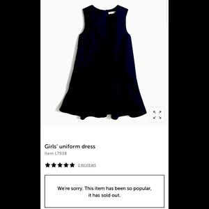 J Crew Girls Uniform Dresses, Size 6 & 7
